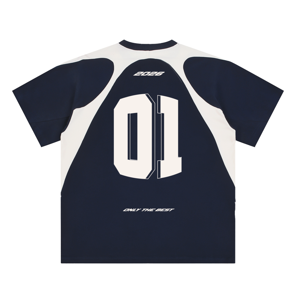 Contrast Panel Cotton T-Shirt