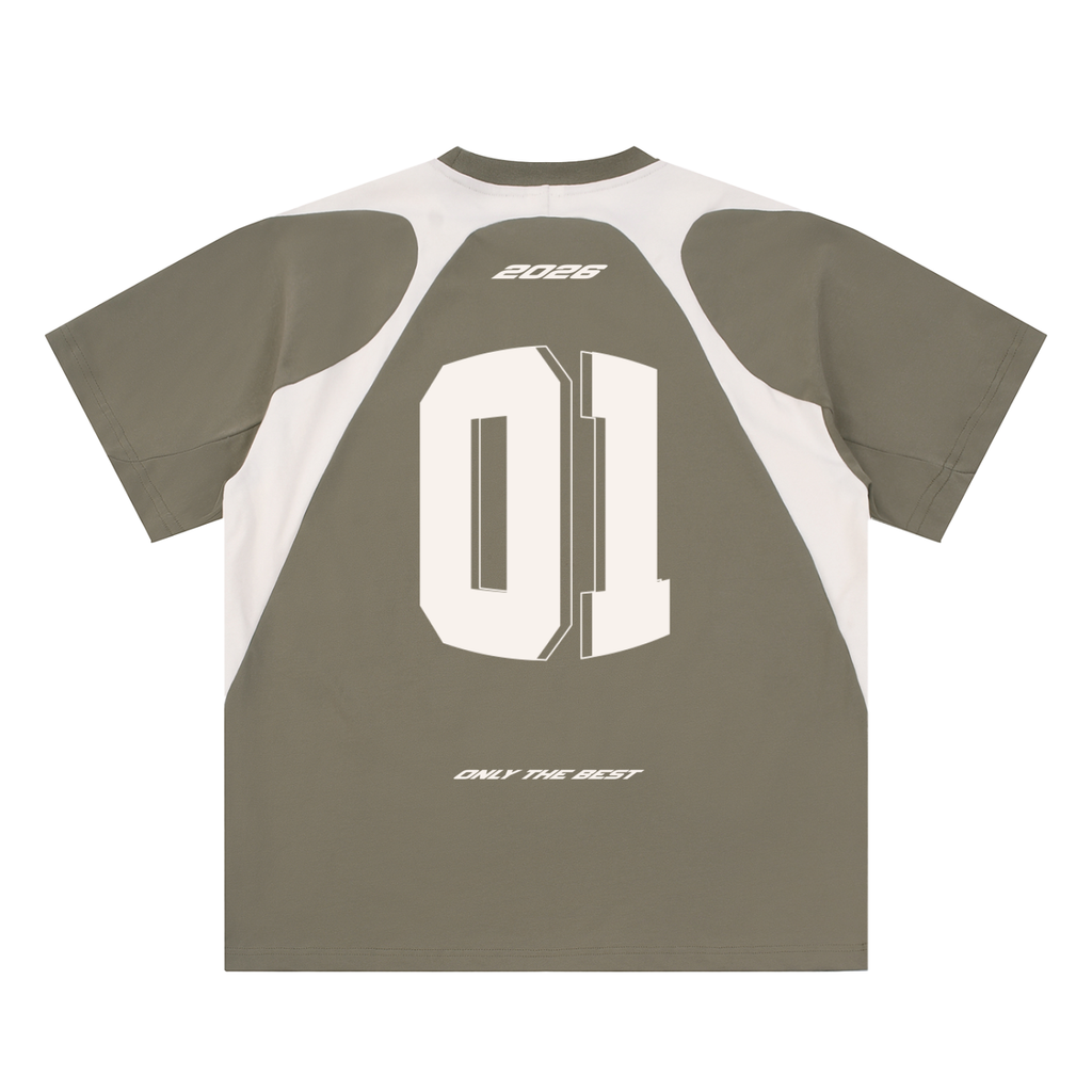 Contrast Panel Cotton T-Shirt